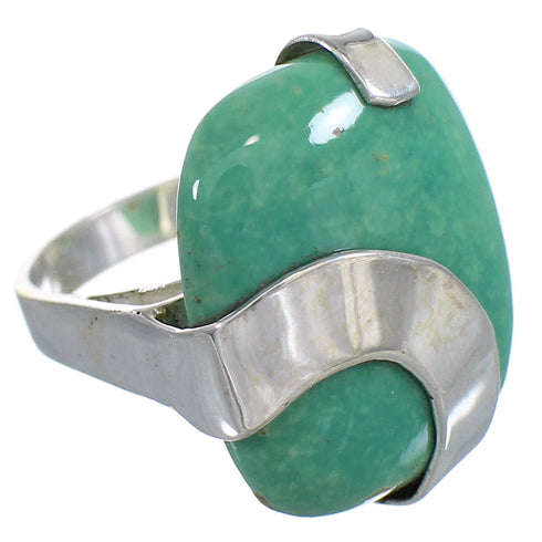 Turquoise And Sterling Silver Southwest Jewelry Ring Size 6-3/4 RX88595